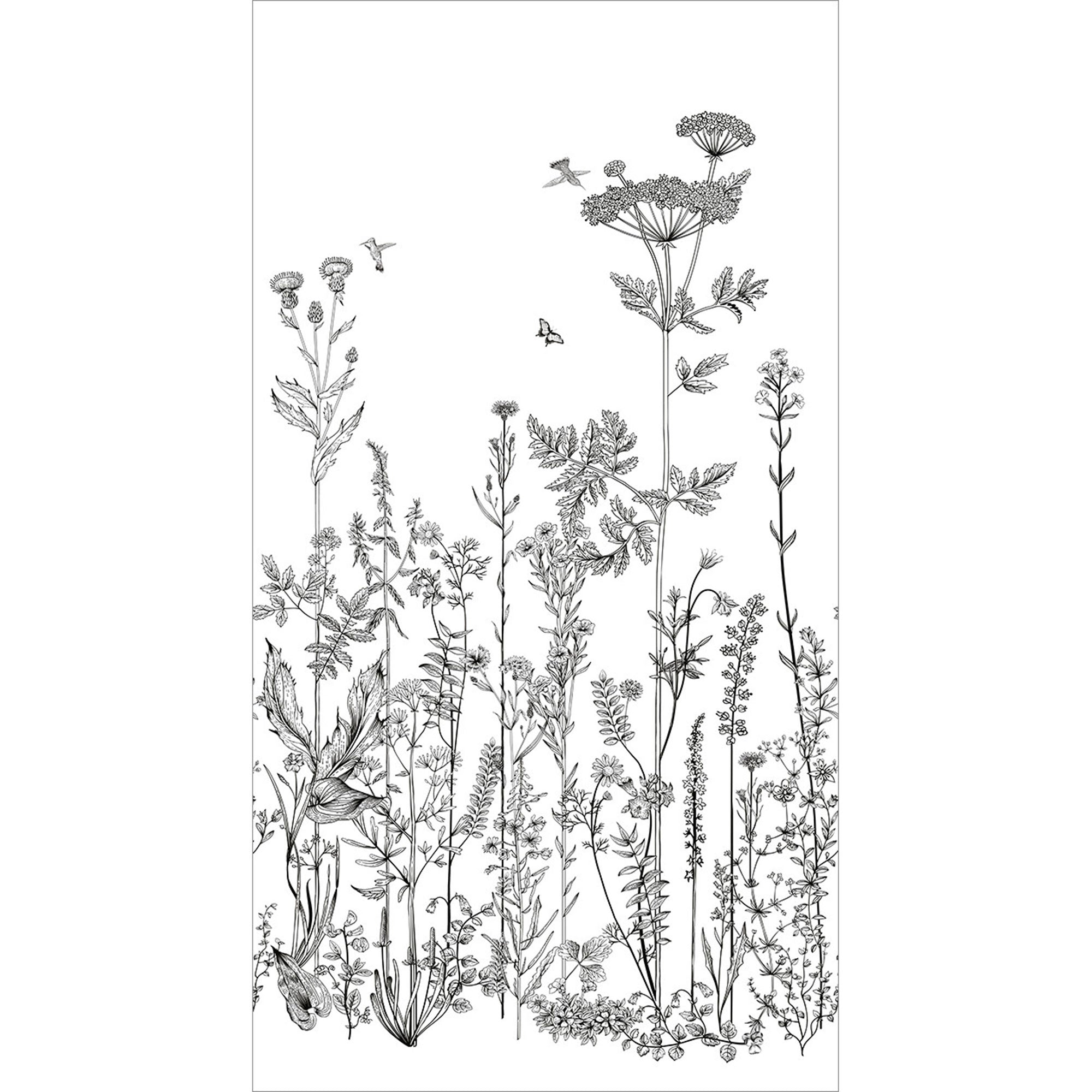 101319104 Panoramique Wild Flowers Noir Mural by Caselio
