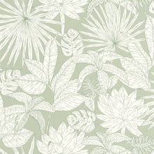 101437041 Odyssee Hawai Green & Co Vert D'Eau Wallpaper By Caselio