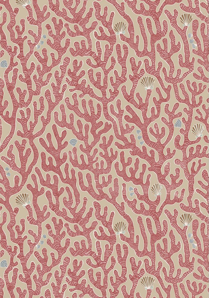 JMW-101601 Coral Red Toppings Wallpaper by Josephine Munsey