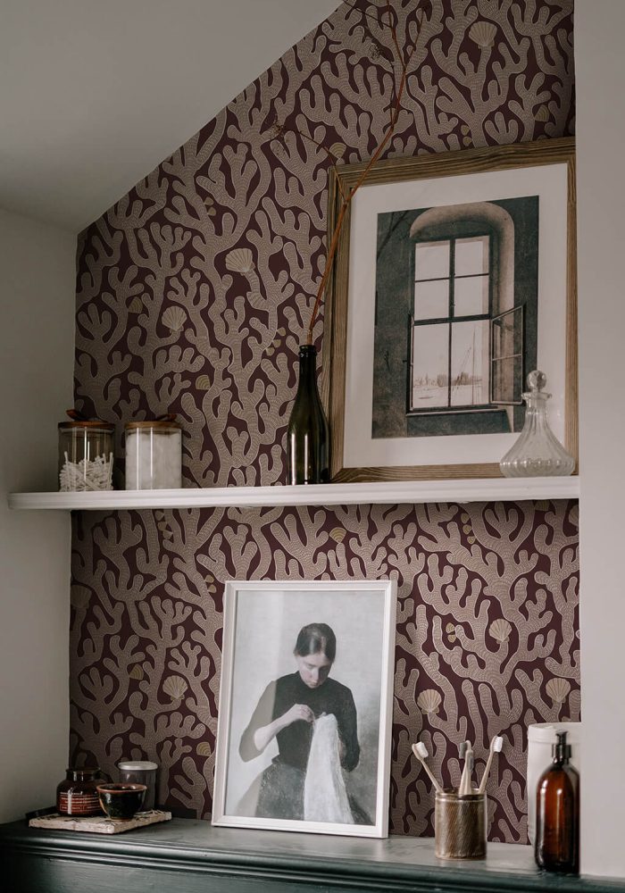 JMW-101621 Coral Spicer Brown Wallpaper by Josephine Munsey