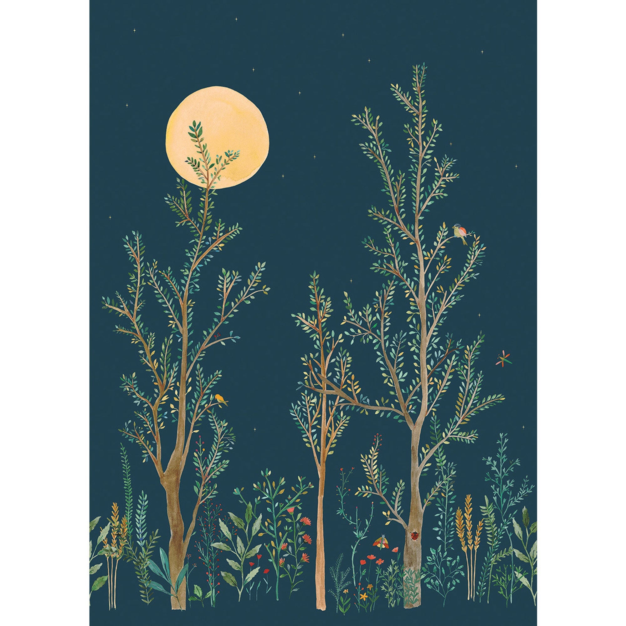 101666520 Panoramique Midnight Walk Bleu Nuit Mural by Caselio