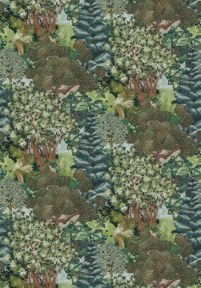JMW-101801 Miserden Trees Wallpaper by Josephine Munsey
