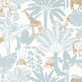 Jungle Trip Vert de Eau and Ocre Our Planet Wallpaper by Caselio