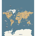 Panoramique World Map Bleu/Beige Beauty Full Image 2 Mural by Caselio