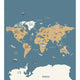 Panoramique World Map Bleu/Beige Beauty Full Image 2 Mural by Caselio