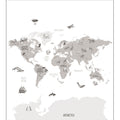 Panoramique World Map Noir/ Blanc Beauty Full Image 2 Mural by Caselio