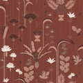 Ephemeral Terracotta and Cuivre Labyrinth Wallpaper by Caselio