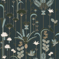 Ephemeral Bleu, Kaki and Dore Labyrinth Wallpaper by Caselio