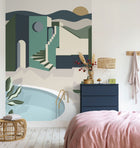 102146075 Panoramique Archways Kaki Mural by Caselio