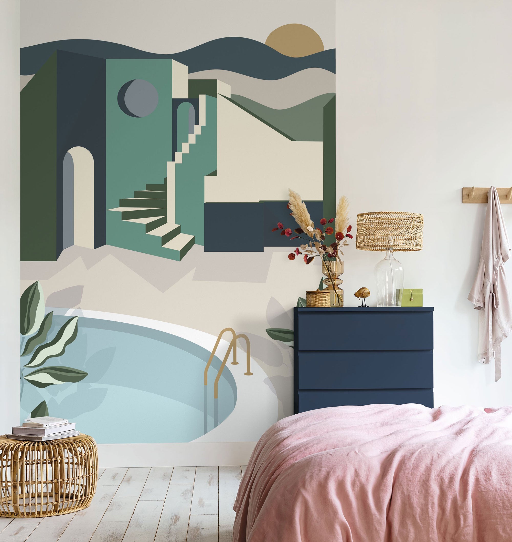 102146075 Panoramique Archways Kaki Mural by Caselio