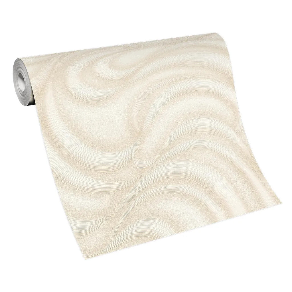 10220-14 Waves Cream Metallic Fashion for Walls 2 Wallpaper By Erismann