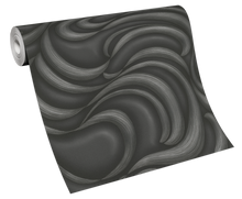 10220-15 Waves Charcoal Metallic Fashion for Walls 2 Wallpaper By Erismann