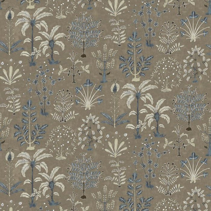 JMW-102311 Cynthia Mushroom and Blue Wallpaper by Josephine Munsey