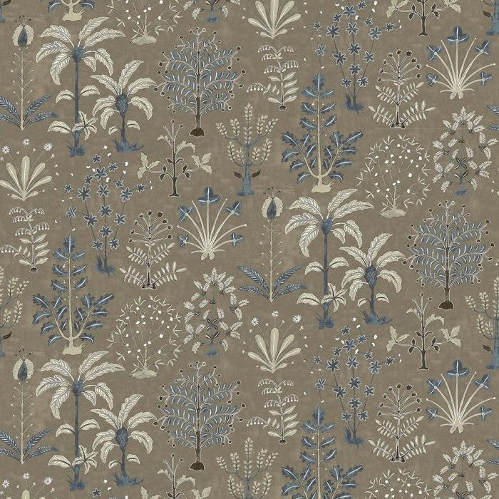 JMW-102311 Cynthia Mushroom and Blue Wallpaper by Josephine Munsey