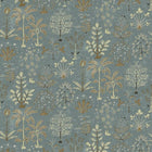 JMW-102321 Cynthia Mid Blue / Olive Wallpaper by Josephine Munsey