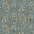 JMW-102321 Cynthia Mid Blue / Olive Wallpaper by Josephine Munsey