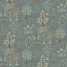JMW-102321 Cynthia Mid Blue / Olive Wallpaper by Josephine Munsey