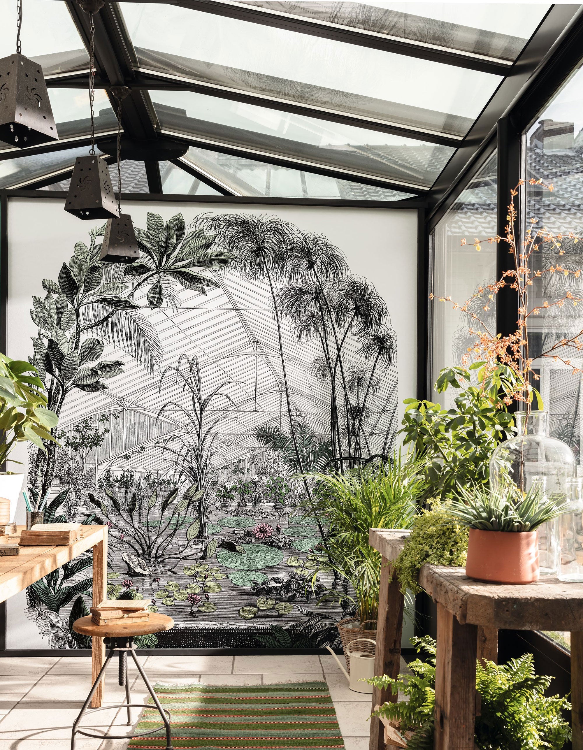 102397070 Panoramique Jardin d'Hiver Multicouleurs Mural by Caselio