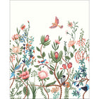 102414070 Panoramique Luna Rose Vert Fond Blanc Mural by Caselio