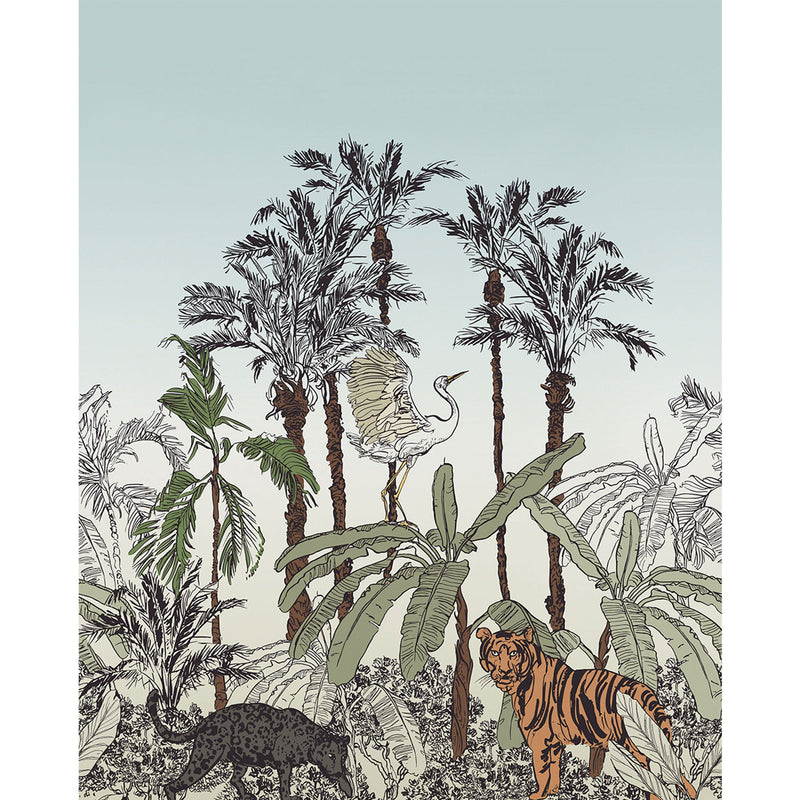 102433296 Panoramique La Jungle Enchantee Multicouleurs Mural by Caselio