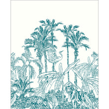 102436060 Panoramique La Jungle Enchantee Bleu Mural by Caselio