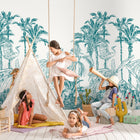 102436060 Panoramique La Jungle Enchantee Bleu Mural by Caselio