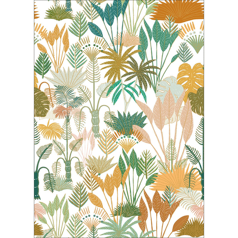 102467020 Panoramique Manille Vert Jaune Fond Blanc Mural by Caselio