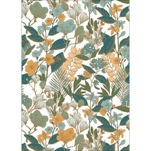 102477020 Panoramique Valentine Vert Jaune Fond Blanc Mural by Caselio