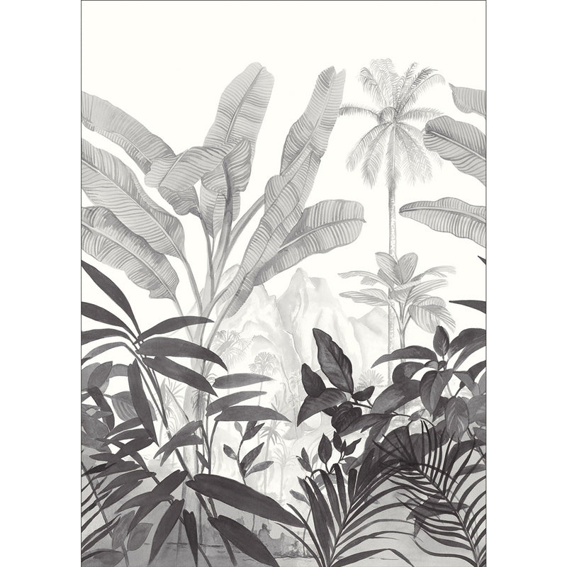 102509001 Panoramique Wild And Secret Noir Et Blanc Mural by Caselio