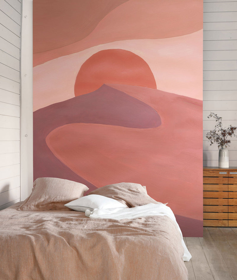 102544044 Panoramique Sunset Desert Rose Mural by Caselio