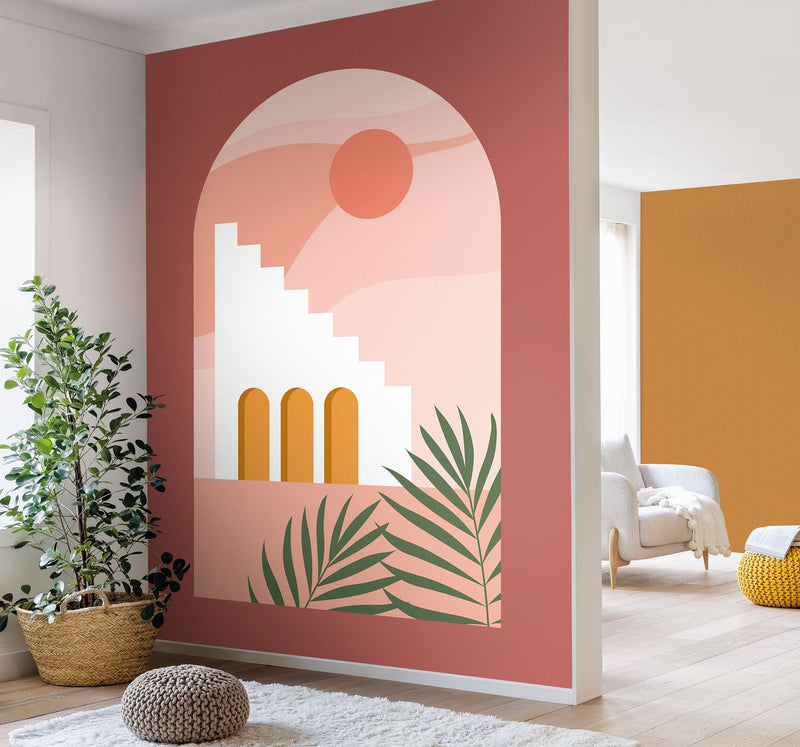102554247 Panoramique Real Mirage Rose Mural by Caselio