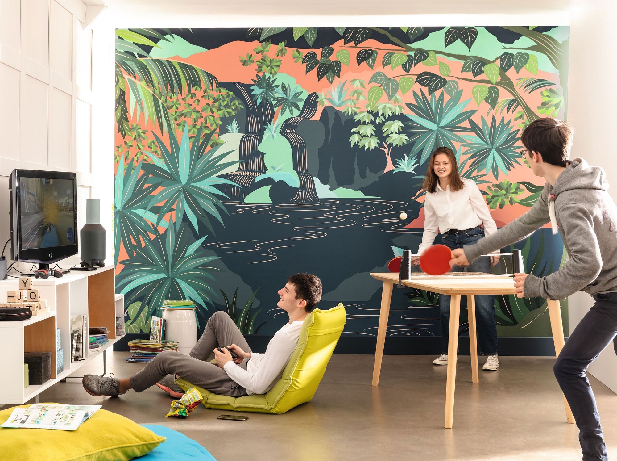 102577033 Panoramique Tropical Falls Multicouleurs Mural by Caselio