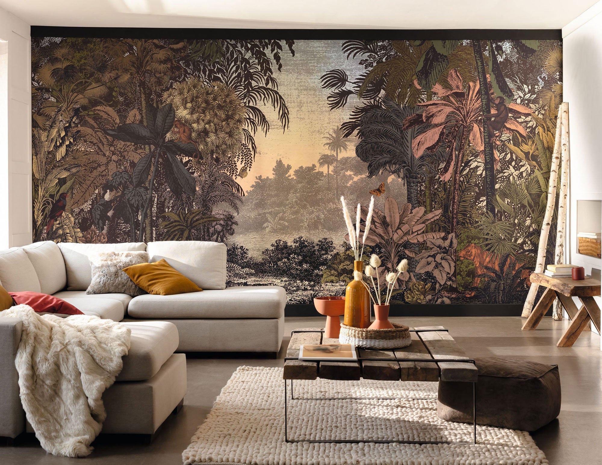102612272 Panoramique Dreamlike Landscape Marron Clair Kaki Mural by Caselio