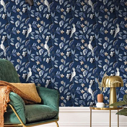 ONB102626220 Sweet Feathers Only Blue Wallpaper by Caselio