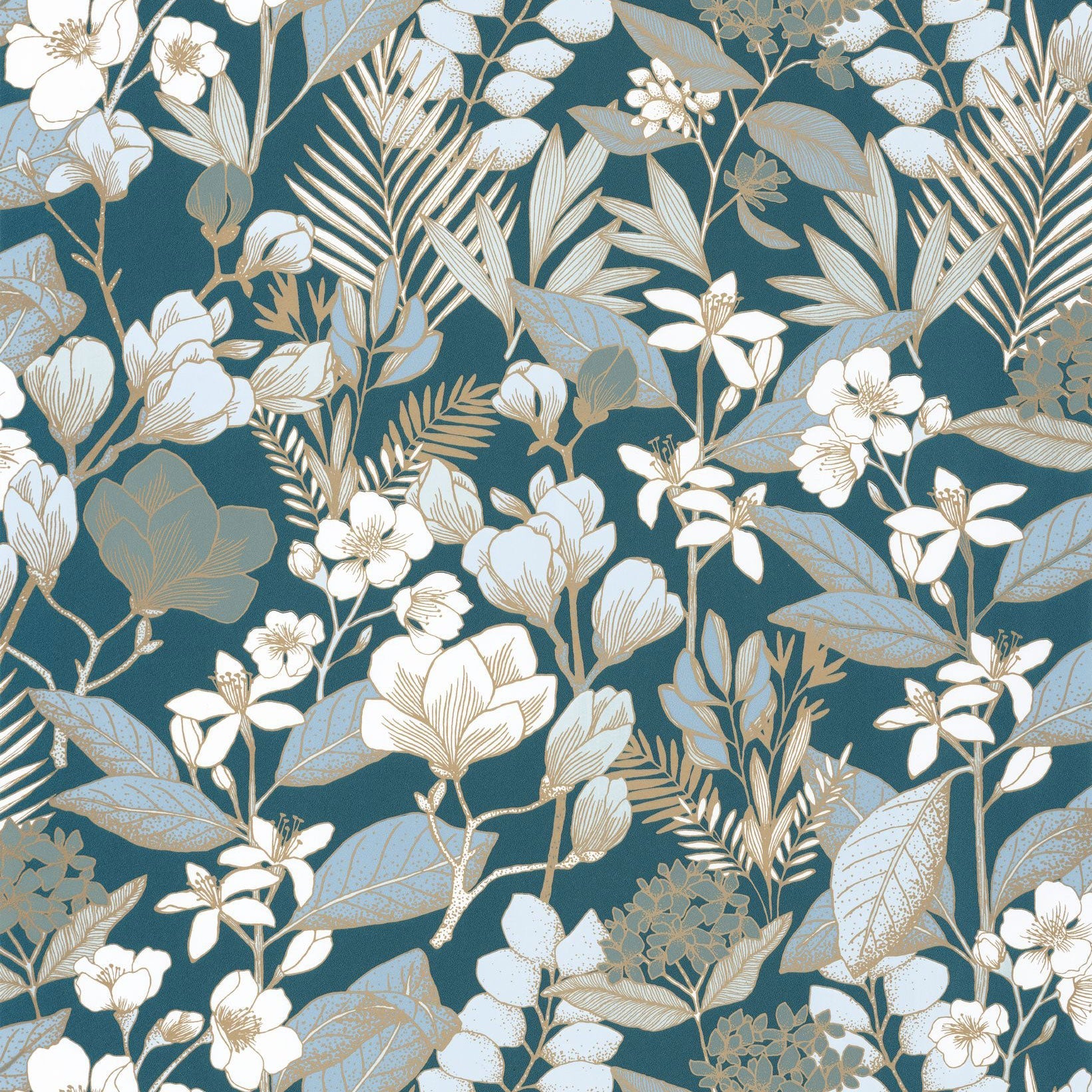 BLS102656162 Lovely Field Teal Blue Dore Wallpaper by Caselio