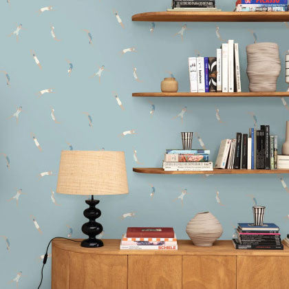 ONB102696049 Funny Swim Only Blue Wallpaper by Caselio