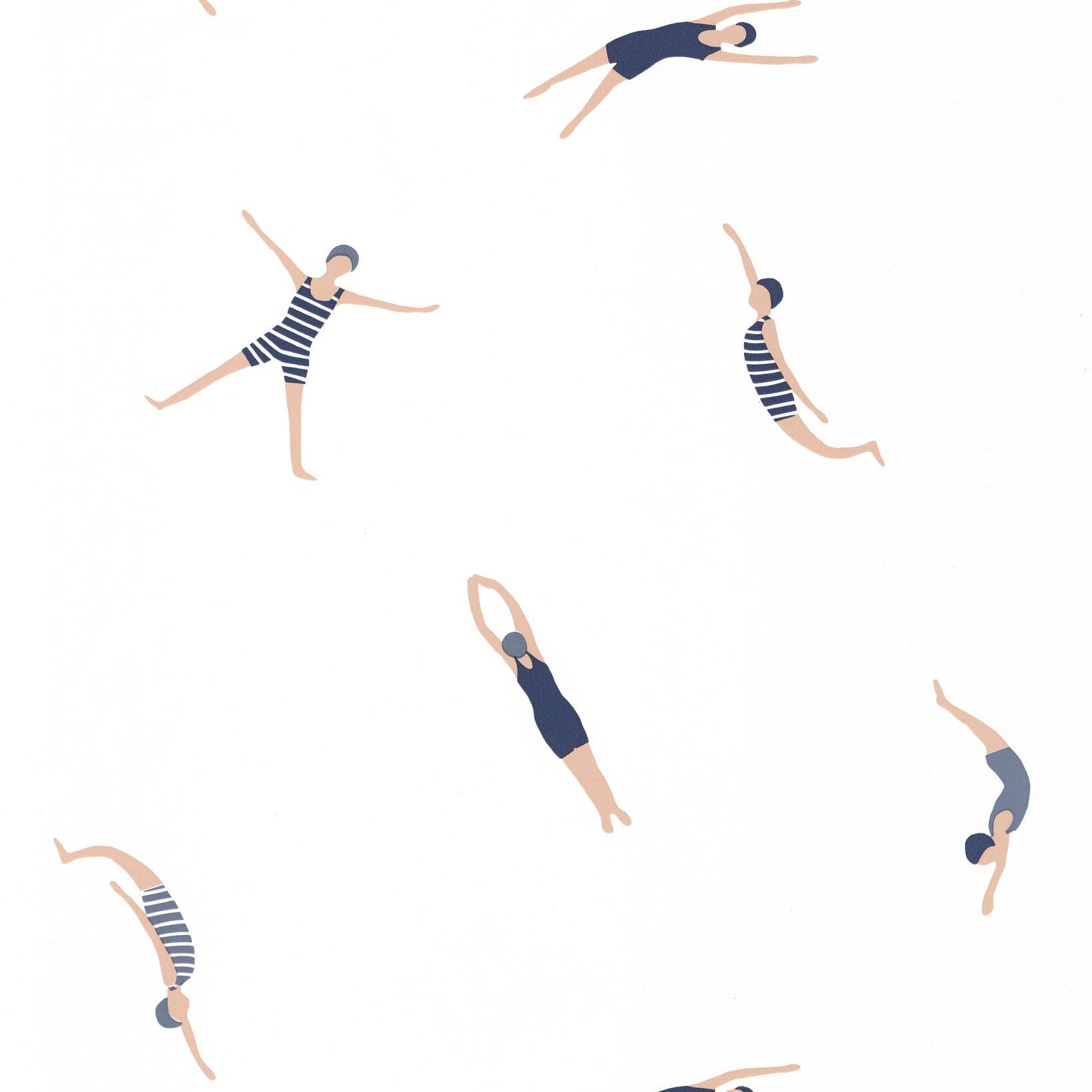 BLS102696234 Funny Swim Midnight Blue Wallpaper by Caselio
