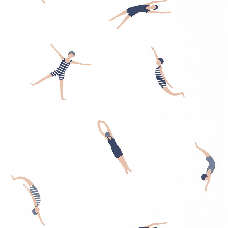 BLS102696234 Funny Swim Midnight Blue Wallpaper by Caselio