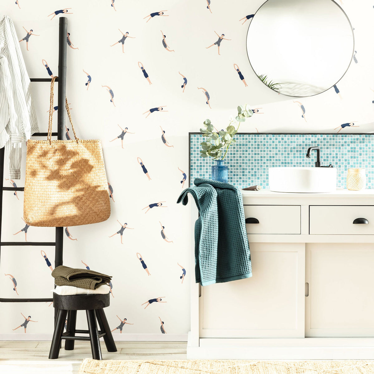 Funny Swim Midnight Blue Wallpaper by Caselio