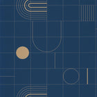 ONB102706221 Golden Curves Only Blue Wallpaper by Caselio