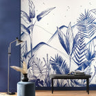 ONB102736260 Panoramique Tropical Night Only Blue Wallpanel by Caselio