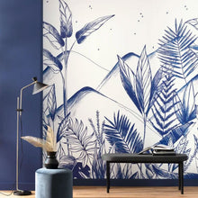 ONB102736260 Panoramique Tropical Night Only Blue Wallpanel by Caselio