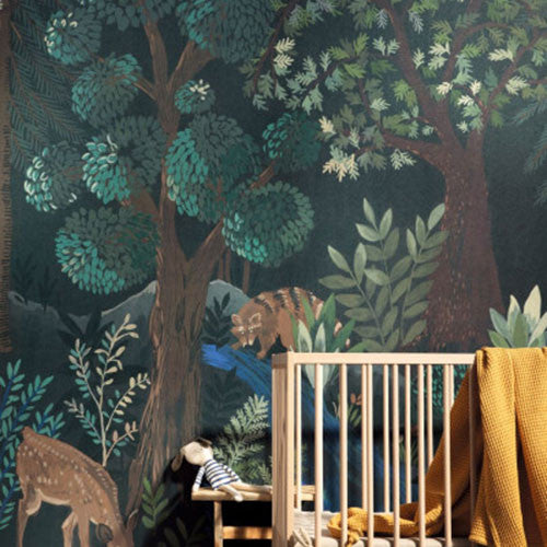 FRT102980199 Blue Forest La Foret Wallpaper By Caselio