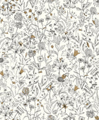 103000215 Jardin De Giverny Blanc Noir Wallpaper by Caselio
