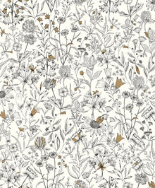 103000215 Jardin De Giverny Blanc Noir Wallpaper by Caselio