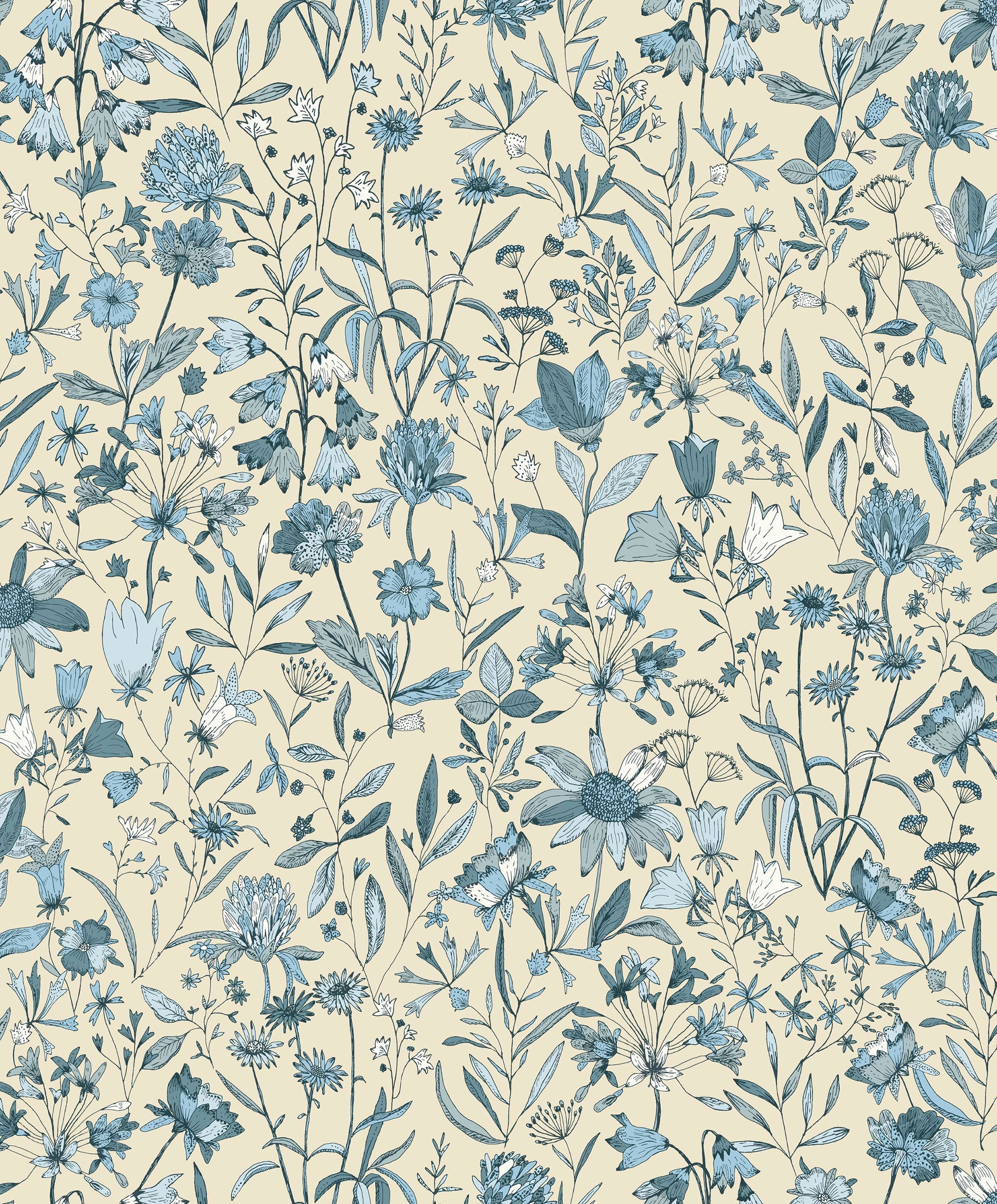 103001612 Jardin De Giverny Bleu Porcelaine Wallpaper by Caselio