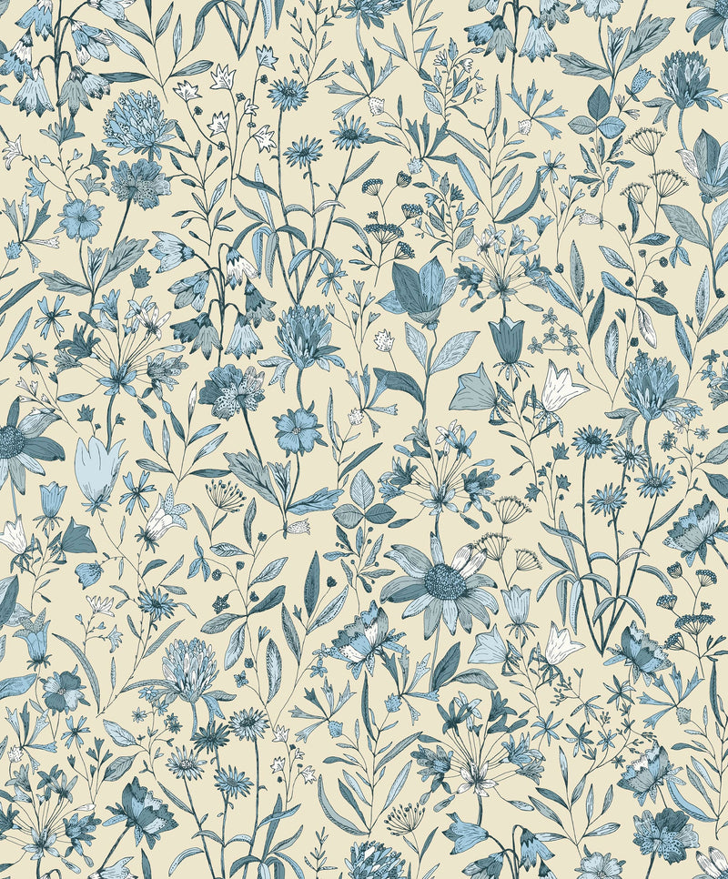 103001612 Jardin De Giverny Bleu Porcelaine Wallpaper by Caselio