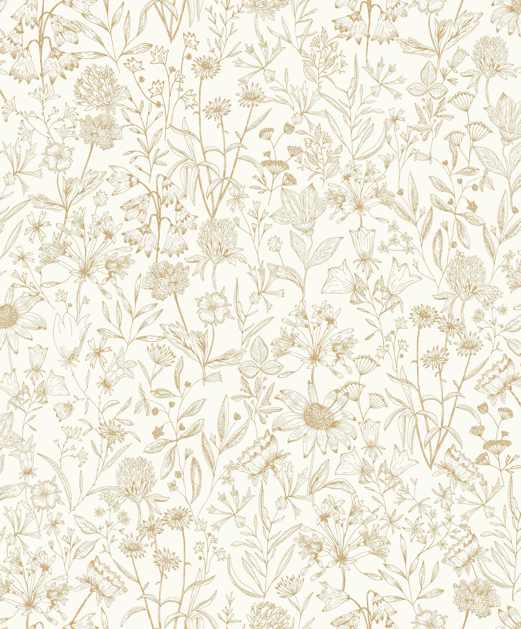 103002044 Jardin De Giverny Blanc Or Wallpaper by Caselio
