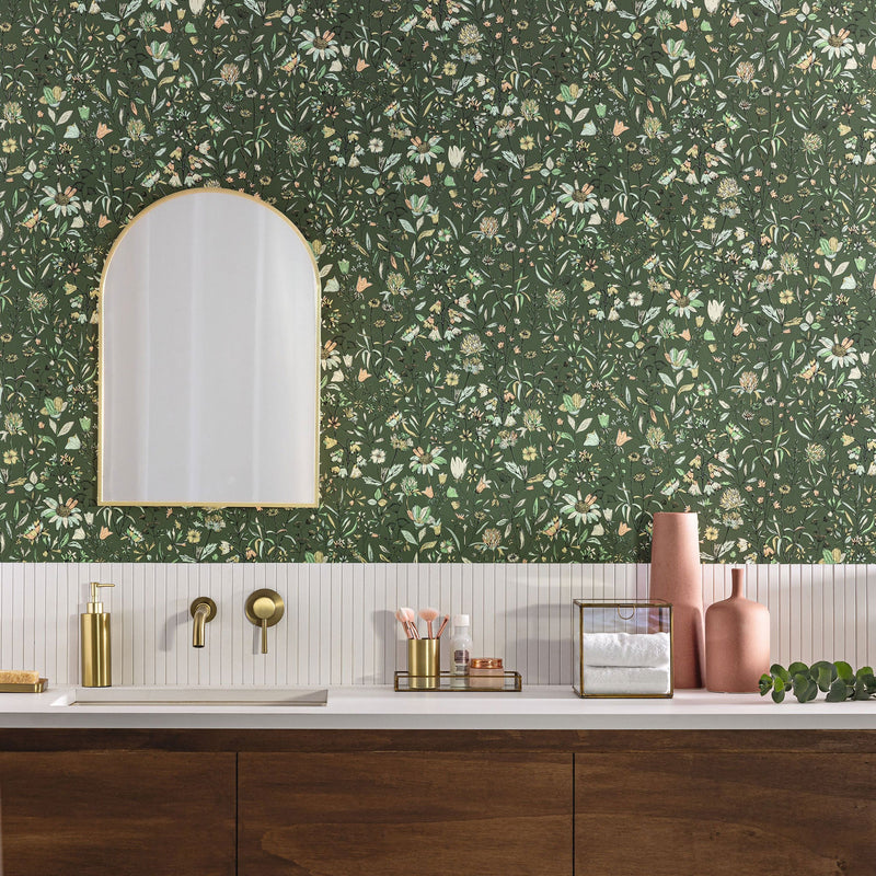 103007381 Jardin De Giverny Vert Anglais Wallpaper by Caselio