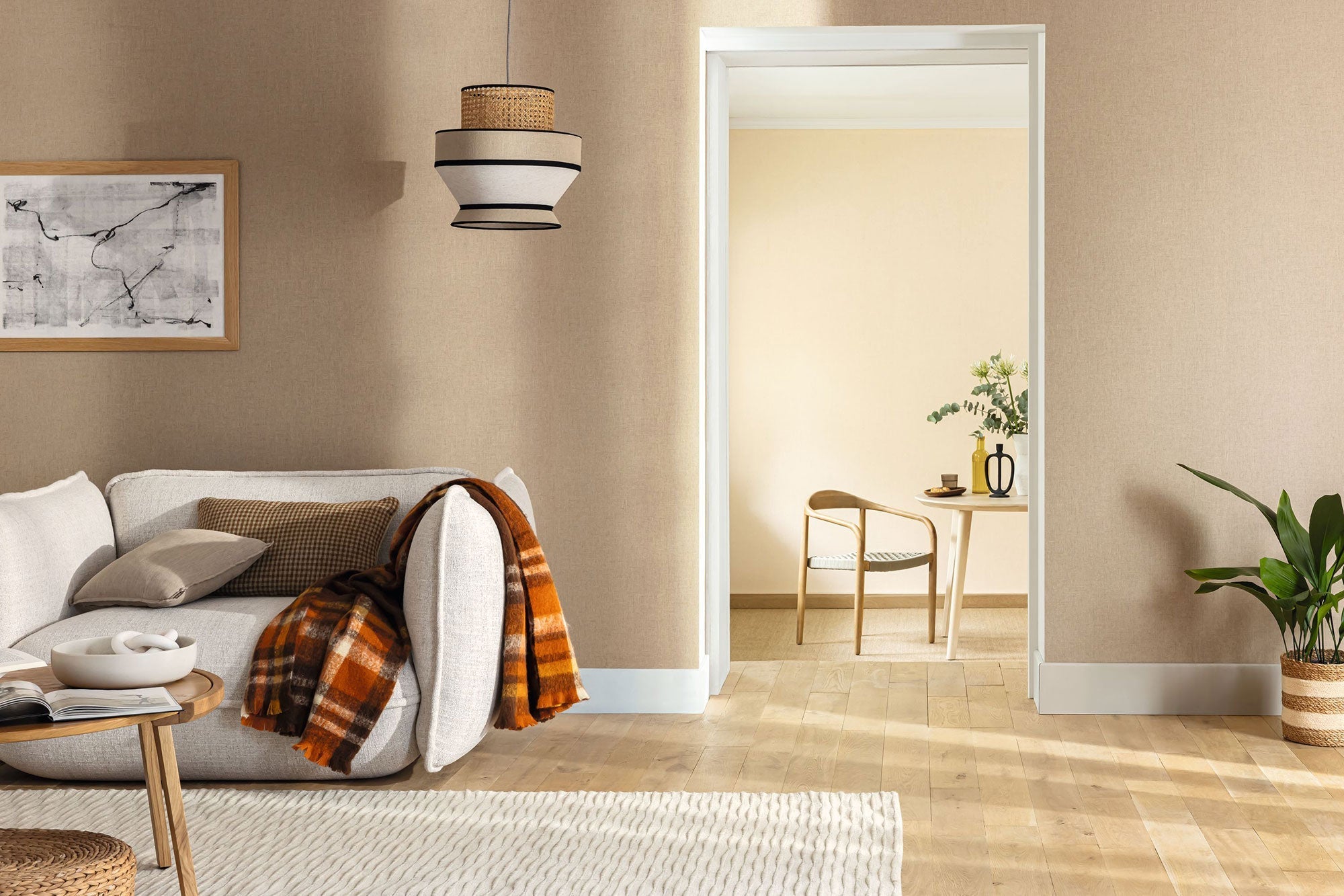 MIP103221874 Uni Mat Almond Wallpaper by Caselio